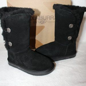 UGG KOOLABURRA GIRL'S TALL SUEDE BOOTS BLACK